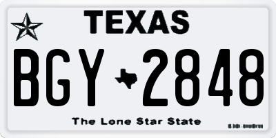 TX license plate BGY2848