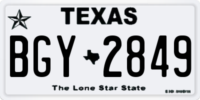 TX license plate BGY2849