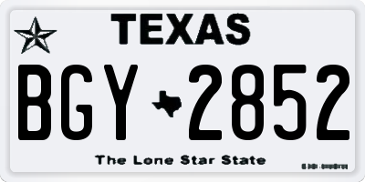 TX license plate BGY2852