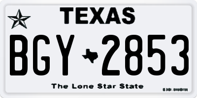 TX license plate BGY2853