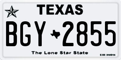 TX license plate BGY2855