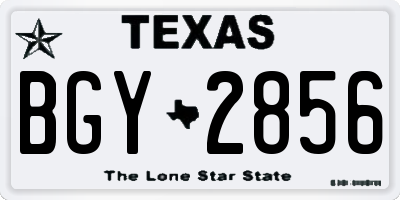 TX license plate BGY2856
