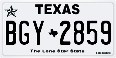 TX license plate BGY2859