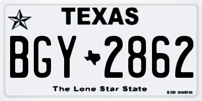 TX license plate BGY2862