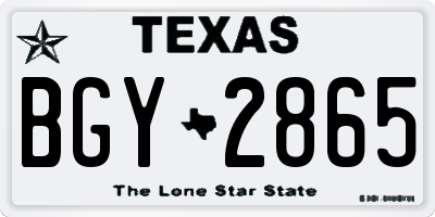 TX license plate BGY2865