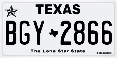 TX license plate BGY2866