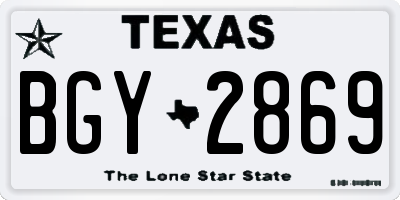 TX license plate BGY2869