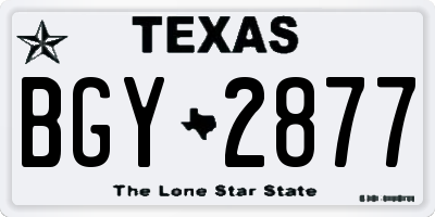TX license plate BGY2877