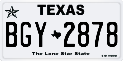 TX license plate BGY2878