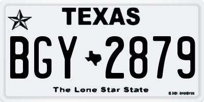TX license plate BGY2879
