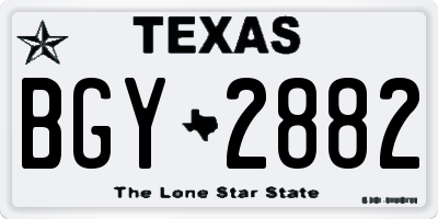 TX license plate BGY2882