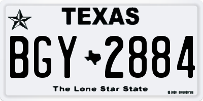 TX license plate BGY2884