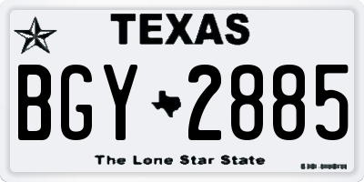 TX license plate BGY2885