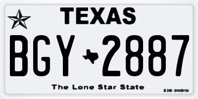 TX license plate BGY2887