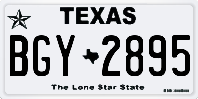 TX license plate BGY2895