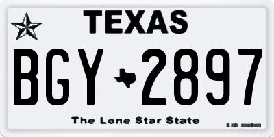 TX license plate BGY2897