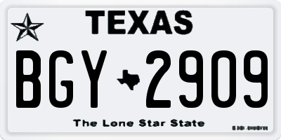 TX license plate BGY2909
