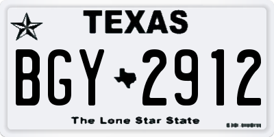 TX license plate BGY2912