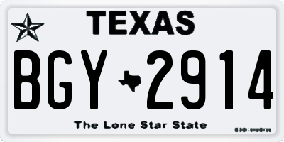 TX license plate BGY2914