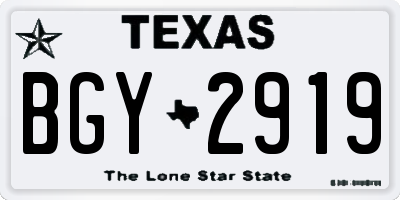 TX license plate BGY2919