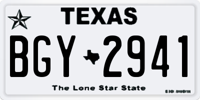 TX license plate BGY2941