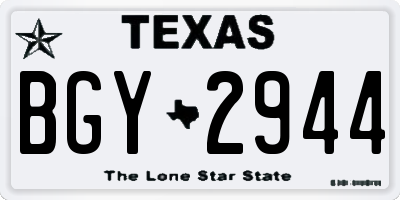 TX license plate BGY2944