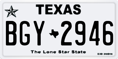 TX license plate BGY2946