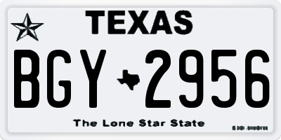 TX license plate BGY2956