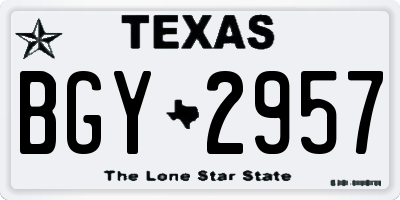 TX license plate BGY2957