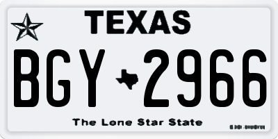 TX license plate BGY2966