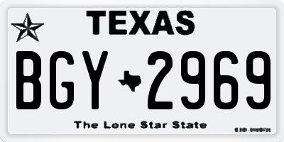 TX license plate BGY2969