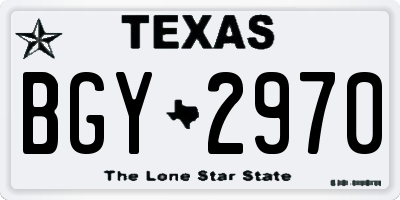TX license plate BGY2970