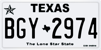 TX license plate BGY2974