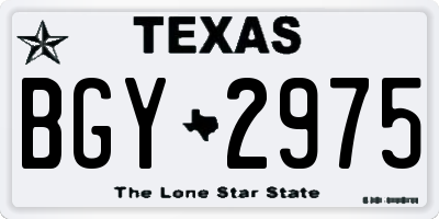 TX license plate BGY2975