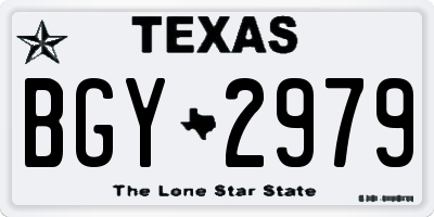 TX license plate BGY2979