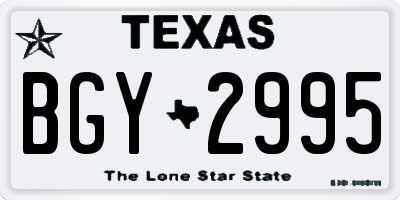 TX license plate BGY2995