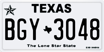 TX license plate BGY3048