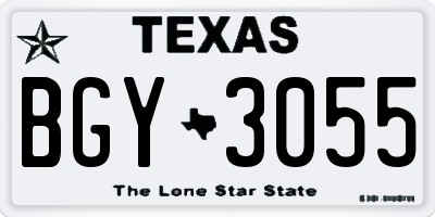 TX license plate BGY3055