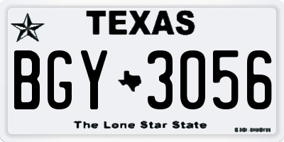 TX license plate BGY3056