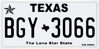 TX license plate BGY3066