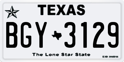 TX license plate BGY3129
