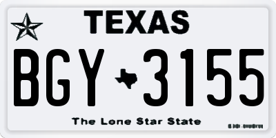 TX license plate BGY3155