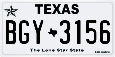 TX license plate BGY3156