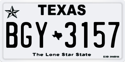 TX license plate BGY3157