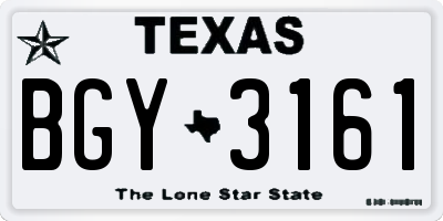 TX license plate BGY3161