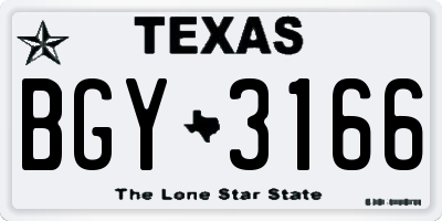 TX license plate BGY3166