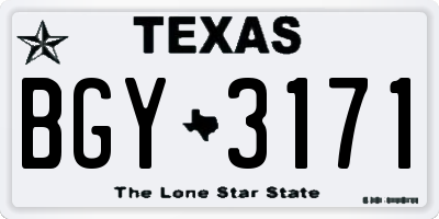 TX license plate BGY3171
