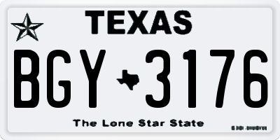 TX license plate BGY3176
