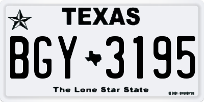 TX license plate BGY3195