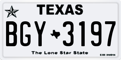 TX license plate BGY3197